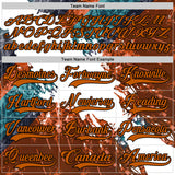 Custom White Texas Orange Green-Black 3D Pattern Abstract Splatter Paint Hockey Lace Neck Jersey