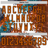 Custom White Texas Orange Green-Black 3D Pattern Abstract Splatter Paint Hockey Lace Neck Jersey