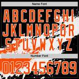 Custom Black Orange-White 3D Pattern Abstract Splatter Paint Hockey Lace Neck Jersey
