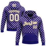 Custom Stitched Dark Purple White-Old Gold 3D Pattern Design Baseball Game Day Baltimore Inspired Sports Pullover Sweatshirt Hoodie