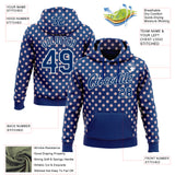 Custom Stitched US Navy Blue White 3D Pattern Design Baseball Game Day Indianapolis Inspired Sports Pullover Sweatshirt Hoodie