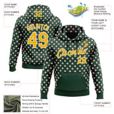 Custom Stitched Green Gold-White 3D Pattern Design Baseball Game Day Green Bay Inspired Sports Pullover Sweatshirt Hoodie