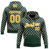 Custom Stitched Green Gold-White 3D Pattern Design Baseball Game Day Green Bay Inspired Sports Pullover Sweatshirt Hoodie