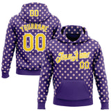 Custom Stitched Purple Yellow-White 3D Pattern Design Baseball Game Day Minnesota Inspired Sports Pullover Sweatshirt Hoodie