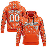 Custom Stitched Orange White-Black 3D Pattern Design Baseball Game Day Cincinnati Inspired Sports Pullover Sweatshirt Hoodie