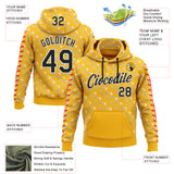 Custom Stitched Gold Black Red-White 3D Pattern Design Baseball Game Day Pittsburgh Inspired Sports Pullover Sweatshirt Hoodie