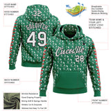 Custom Stitched Kelly Green White Red-Black 3D Pattern Design Baseball Game Day New York Inspired Sports Pullover Sweatshirt Hoodie