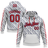 Custom Stitched White Red-Navy 3D Pattern Design Baseball Game Day Houston Inspired Sports Pullover Sweatshirt Hoodie