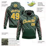 Custom Stitched Green Gold Red-White 3D Pattern Design Baseball Game Day Green Bay Inspired Sports Pullover Sweatshirt Hoodie