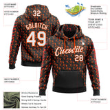 Custom Stitched Black White Orange-Red 3D Pattern Design Baseball Game Day Cincinnati Inspired Sports Pullover Sweatshirt Hoodie