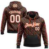 Custom Stitched Black White Orange-Red 3D Pattern Design Baseball Game Day Cincinnati Inspired Sports Pullover Sweatshirt Hoodie