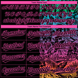 Custom Stitched Black Pink 3D Tropical Hawaii Palm Leaves Sports Pullover Sweatshirt Hoodie