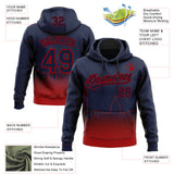 Custom Stitched Navy Red 3D Gradient Fashion Washington City Edition Sports Pullover Sweatshirt Hoodie