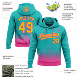 Custom Stitched Aqua Yellow-Pink 3D Gradient Fashion San Diego City Edition Sports Pullover Sweatshirt Hoodie