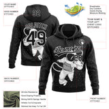 Custom Stitched Black White 3D Pattern Design Astronaut Sports Pullover Sweatshirt Hoodie