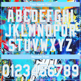 Custom Stitched Graffiti Pattern White-Light Blue 3D Abstract Splash Sports Pullover Sweatshirt Hoodie