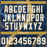 Custom Stitched Navy White-Old Gold 3D Pattern Design Abstract Marble Sports Pullover Sweatshirt Hoodie