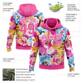 Custom Stitched Pink White 3D Pattern Design Flowers Sports Pullover Sweatshirt Hoodie