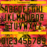 Custom Stitched Red Black-Yellow 3D Sun Beach Hawaii Palm Trees Sports Pullover Sweatshirt Hoodie