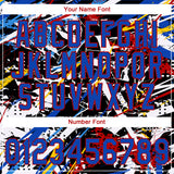 Custom Stitched Graffiti Pattern Thunder Blue-Red 3D Abstract Splatter Sports Pullover Sweatshirt Hoodie