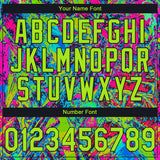 Custom Stitched Graffiti Pattern Neon Green-Black 3D Abstract Splatter Sports Pullover Sweatshirt Hoodie