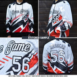 Custom Stitched Graffiti Pattern White-Black 3D Abstract Splatter Sports Pullover Sweatshirt Hoodie