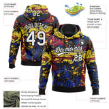 Custom Stitched Graffiti Pattern White-Black 3D Abstract Splatter Sports Pullover Sweatshirt Hoodie