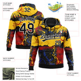 Custom Stitched Graffiti Pattern Black-White 3D Abstract Splatter Sports Pullover Sweatshirt Hoodie