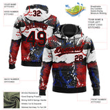 Custom Stitched Graffiti Pattern Black-Red 3D Abstract Splatter Sports Pullover Sweatshirt Hoodie