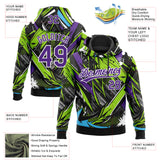 Custom Stitched Graffiti Pattern Purple-White 3D Abstract Splatter Sports Pullover Sweatshirt Hoodie