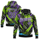 Custom Stitched Graffiti Pattern Purple-White 3D Abstract Splatter Sports Pullover Sweatshirt Hoodie