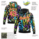 Custom Stitched Graffiti Pattern Pink-Lakes Blue 3D Abstract Geometric Sports Pullover Sweatshirt Hoodie