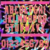 Custom Stitched Graffiti Pattern Pink-Lakes Blue 3D Abstract Geometric Sports Pullover Sweatshirt Hoodie