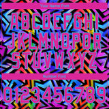 Custom Stitched Graffiti Pattern Hot Pink-Sky Blue 3D Abstract Geometric Sports Pullover Sweatshirt Hoodie