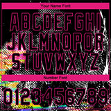 Custom Stitched Black Hot Pink 3D Pattern Design Abstract Neon Street Style Sports Pullover Sweatshirt Hoodie