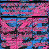 Custom Stitched Black Pink Powder Blue-White 3D Pattern Design Abstract Splatter Sports Pullover Sweatshirt Hoodie