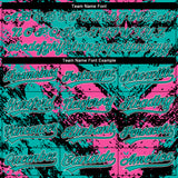 Custom Stitched Black Pink Aqua-White 3D Pattern Design Abstract Splatter Sports Pullover Sweatshirt Hoodie