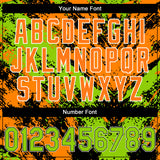 Custom Stitched Black Neon Green Bay Orange-White 3D Pattern Design Abstract Splatter Sports Pullover Sweatshirt Hoodie