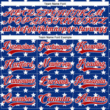 Custom White Red-Royal American Flag Hockey Lace Neck Jersey