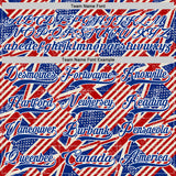 Custom Royal Red Cream-White American Flag Grunge Hockey Lace Neck Jersey