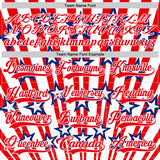 Custom Royal Fire Red-White American Flag Hockey Lace Neck Jersey