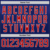 Custom Navy Red Royal-White American Flag Hockey Lace Neck Jersey