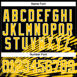 Custom Black Yellow-White 3D Pattern Design Foodie Funny Hamberger Hockey Lace Neck Jersey