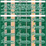 Custom Kelly Green Pink Yellow Black-White 3D Pattern Design Stripe Hockey Lace Neck Jersey