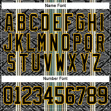Custom Black Blue Gold-White 3D Pattern Design Stripe Hockey Lace Neck Jersey