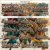Custom Brown Old Gold-Cream 3D Pattern Tribal Indigenous Grunge Geometric Splash Hockey Lace Neck Jersey