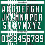 Custom Kelly Green White-Black 3D Pattern Abstract Dallas Inspired Grunge Stripe Hockey Lace Neck Jersey