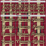 Custom Crimson Vegas Gold-Black 3D Pattern Abstract Arizona Inspired Stripe Hockey Lace Neck Jersey