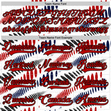 Custom White Red Navy-Black 3D Pattern Abstract Columbus Inspired Round Hockey Lace Neck Jersey