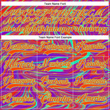 Custom Purple Orange-Pea Green 3D Pattern Trippy Psychedelic Fluid Hockey Lace Neck Jersey
